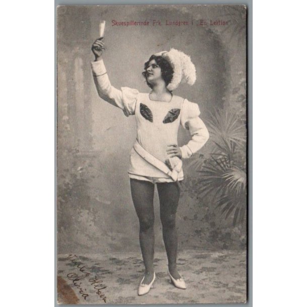 Skuespillerinde Frk. Lundgren i "En Lektion"- Skuespiller - Postkort - Brugt