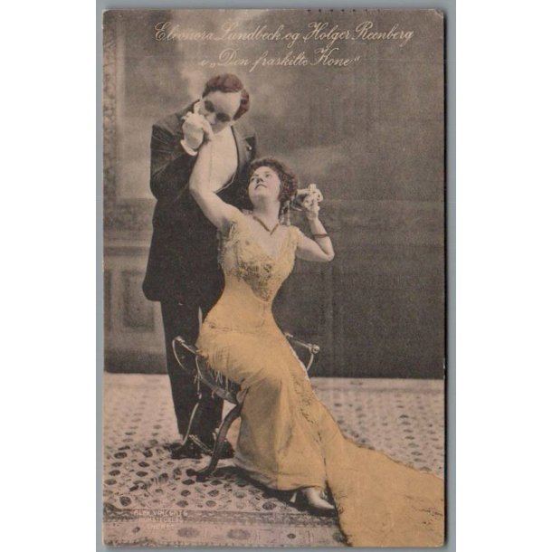 Eleonora Lundbeck - Holger Reenberg i "Den fraskilte Kone" - Skuespiller - Postkort - Brugt
