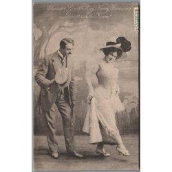 Eleonora Lundbeck - Henry Seemann i "Den fraskilte Kone" - Skuespiller - Postkort - Brugt