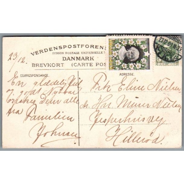 Julemrke 1909 p Postkort