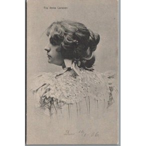 Fru Anna Larssen - Skuespiller - Postkort - Brugt