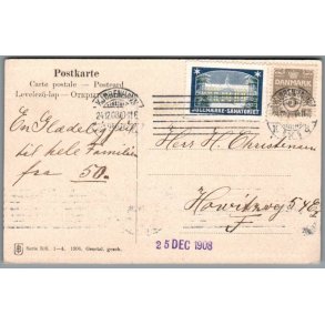 Julemrke 1908 p Postkort