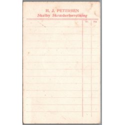 Skelby Skr�dderforretning - H.J. Petersen - Gedser - Postkort  - Ubrugt - Regning p� bagsiden 1