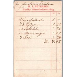 Skelby Skr�dderforretning - H.J. Petersen - Gedser - Postkort  - Ubrugt - Regning p� bagsiden 1