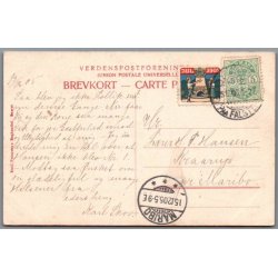 Gedser Skole - Julem�rke 1905 p� bagside - Postkort  - Brugt