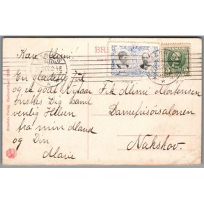 Julemrke 1907 p Postkort