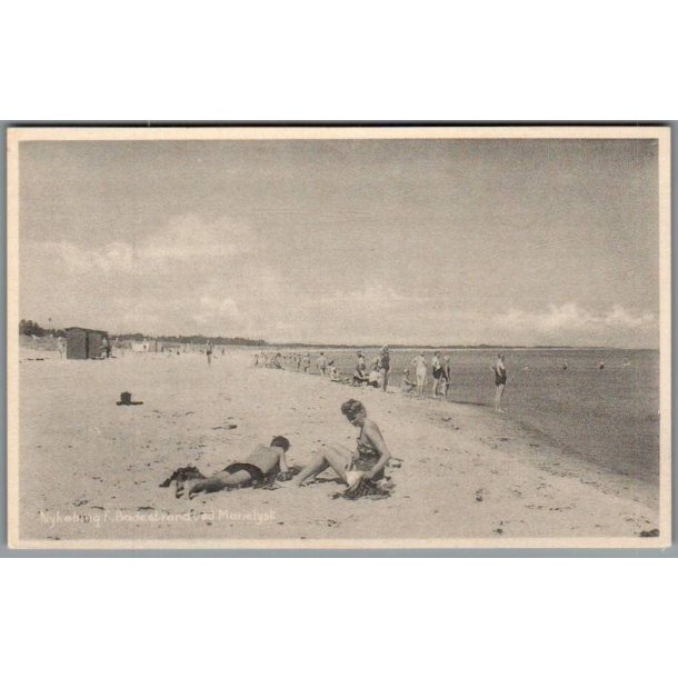 Nyk�bing F. Badestrand ved Marielyst - Postkort - Ubrugt