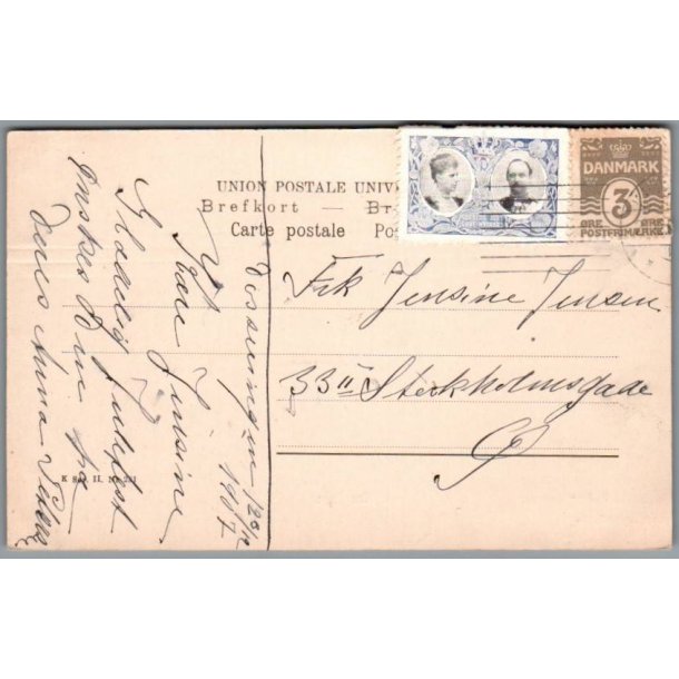 Julemrke 1907 p Postkort