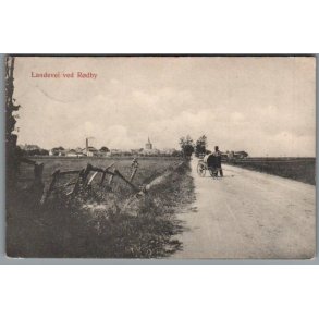 Landevei ved R�dby - Postkort - Brugt