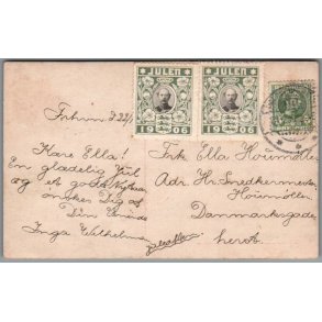 Julemrke 1906 p Postkort - Stemplet 24 - 12 - 1906