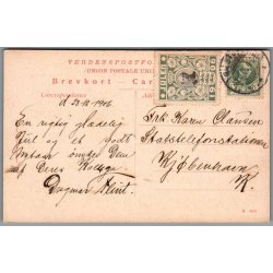 Julemrke 1906 p Postkort - Stemplet 22 - 12 - 1906