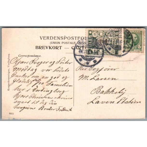 Julemrke 1906 p Postkort - Stemplet 23 - 12 - 1906