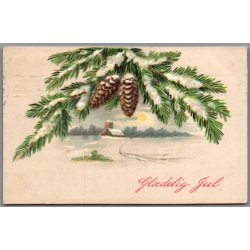 Julem�rke 1906 p� Postkort - Stemplet 24 - 12 - 1906