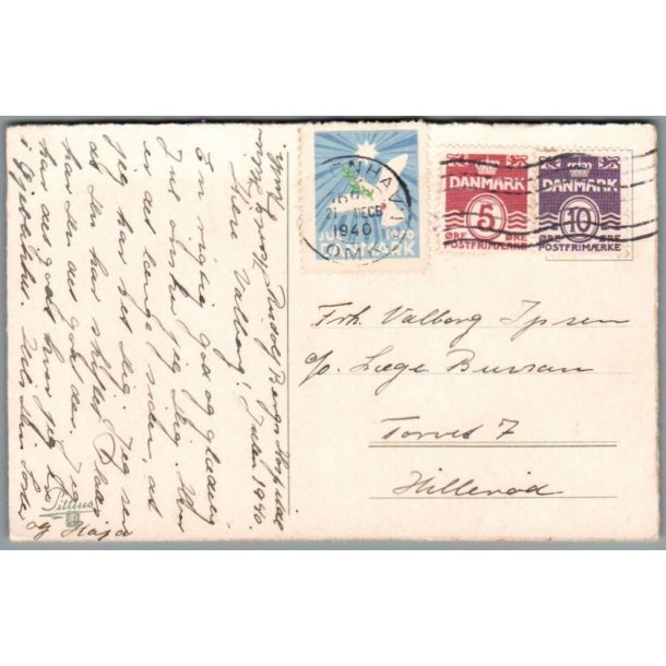 Julemrke 1940 p Postkort