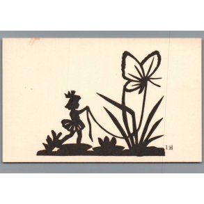 Silhuet - Postkort - Tommelise - I.H. - Ubrugt