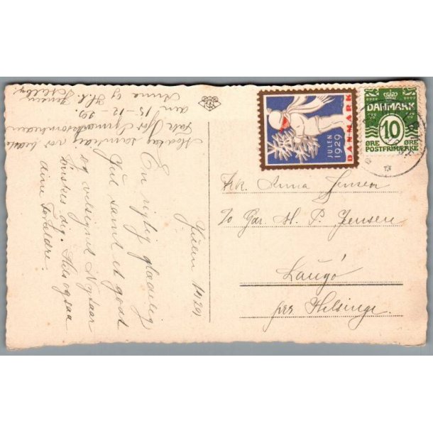 Julem�rke 1929 p� Postkort