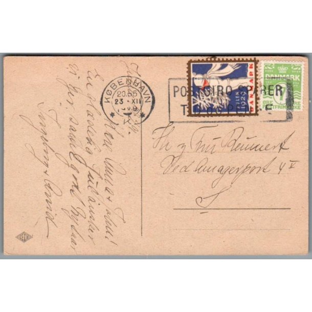 Julem�rke 1929 p� Postkort