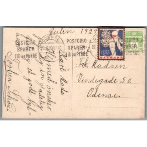Julem�rke 1929 p� Postkort