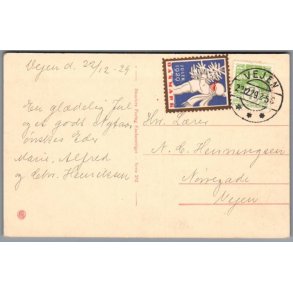 Julem�rke 1929 p� Postkort