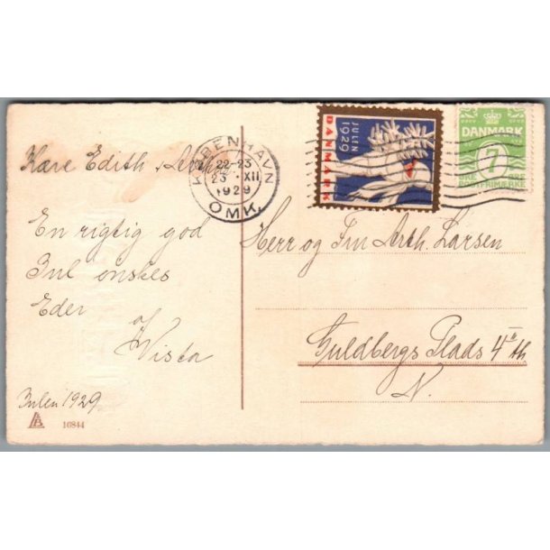 Julem�rke 1929 p� Postkort