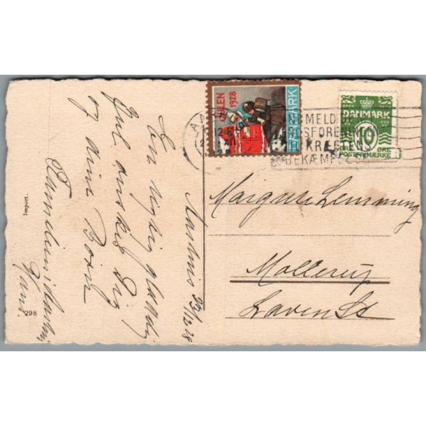 Julemrke 1928 p Postkort