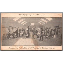 B�rnehj�lpsdagen 1908 - Forberedelserne til Vogntoget i Trinitatis Kvarter - Ubrugt - Plet !