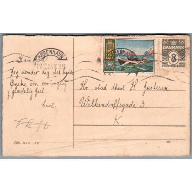 Julemrke 1923 p Postkort