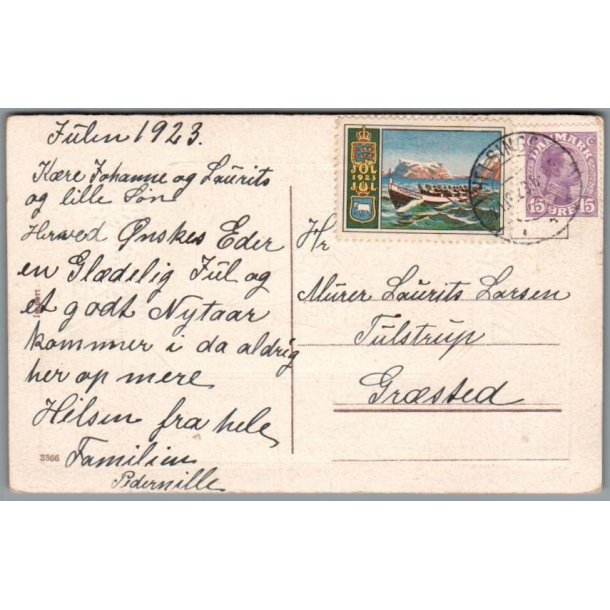 Julemrke 1923 p Postkort