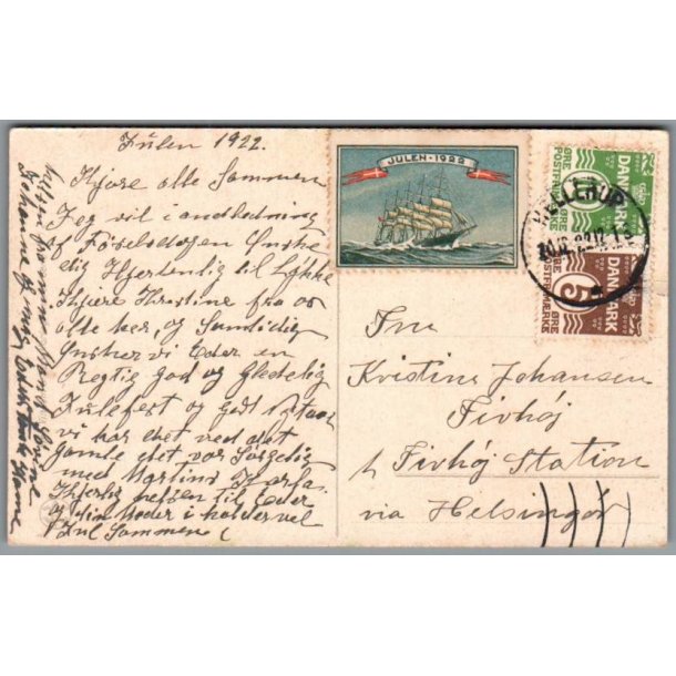 Julemrke 1922 p Postkort
