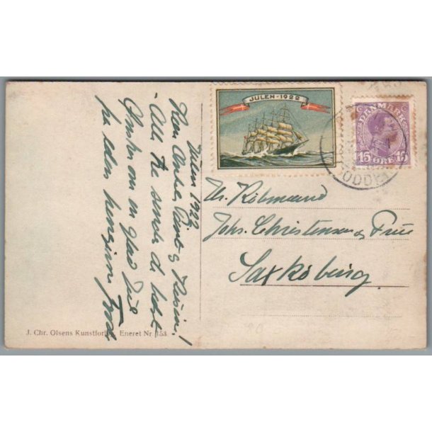 Julemrke 1922 p Postkort