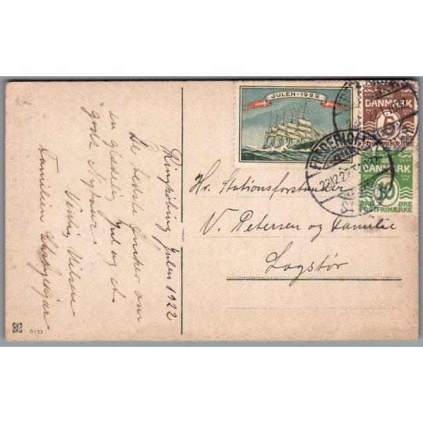 Julemrke 1922 p Postkort
