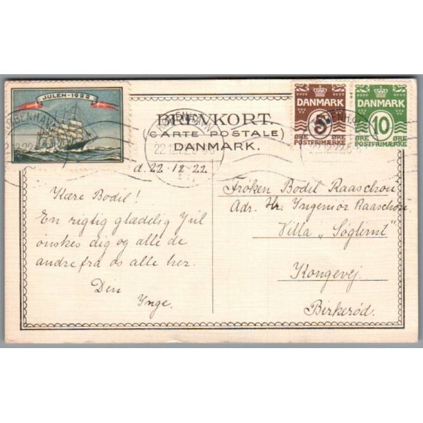 Julemrke 1922 p Postkort
