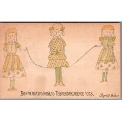 B�rnehj�lpsdagens Tegnekonkurence 1918 - Postkort - Ubrugt