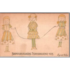 B�rnehj�lpsdagens Tegnekonkurence 1918 - Postkort - Ubrugt