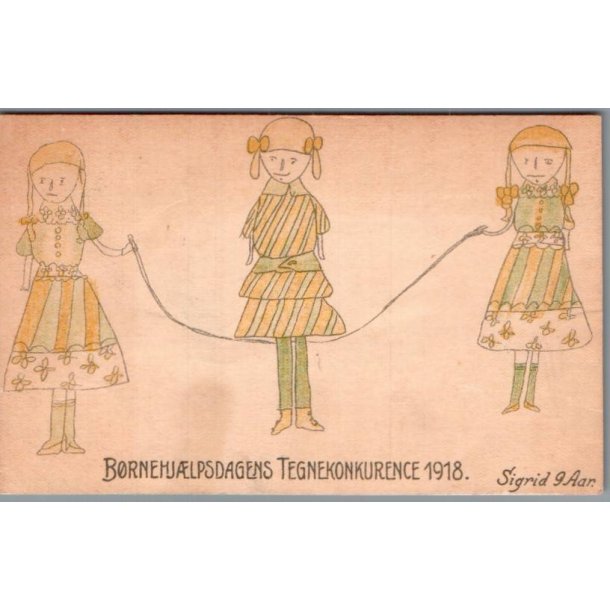 B�rnehj�lpsdagens Tegnekonkurence 1918 - Postkort - Ubrugt