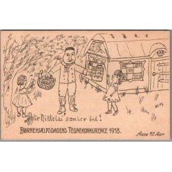 B�rnehj�lpsdagens Tegnekonkurence 1918 - Postkort - Ubrugt