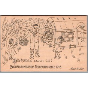B�rnehj�lpsdagens Tegnekonkurence 1918 - Postkort - Ubrugt