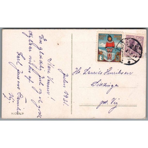 Julemrke 1921 p Postkort