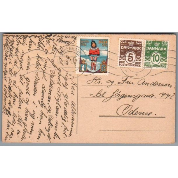Julemrke 1921 p Postkort