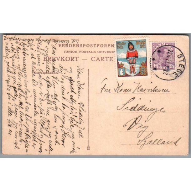 Julemrke 1921 p Postkort