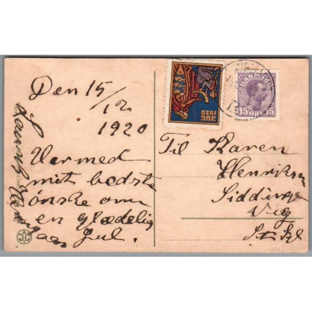 Julemrke 1920 p Postkort