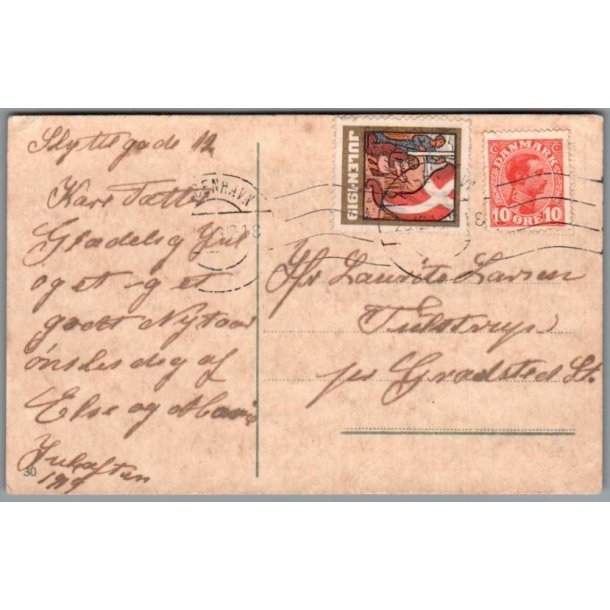 Julemrke 1919 p Postkort