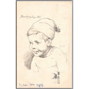 B�rnehj�lpsdagen 1911 - Postkort - Brugt