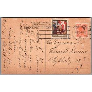 Julemrke 1919 p Postkort