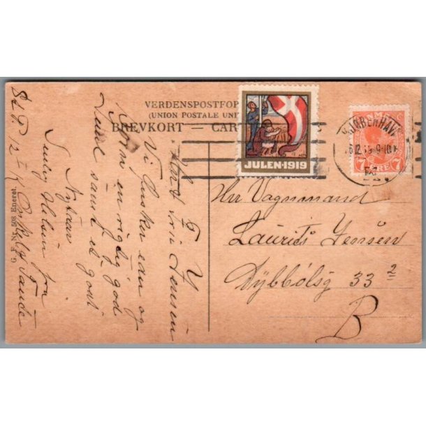 Julemrke 1919 p Postkort