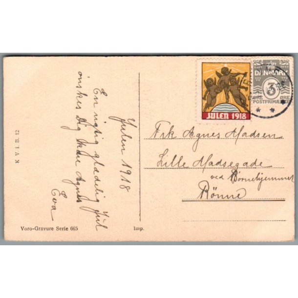 Julemrke 1918 p Postkort