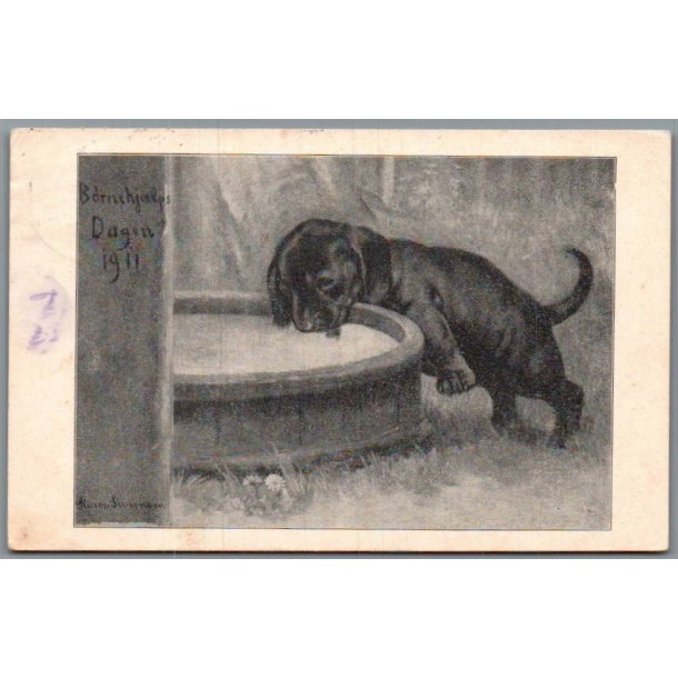 B�rnehj�lpsdagen 1911 - Postkort - Brugt