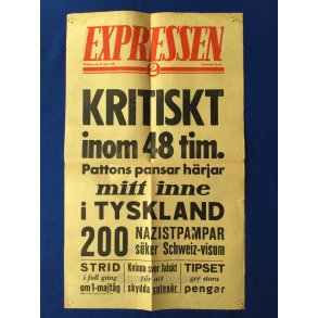 Expressen Tirsdagen 27. Marts 1945 - Kritisk inom 48 tim.