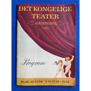 Det Kongelige Teaters Program - G�stespil - 1958 - 59 - A5 - P�n