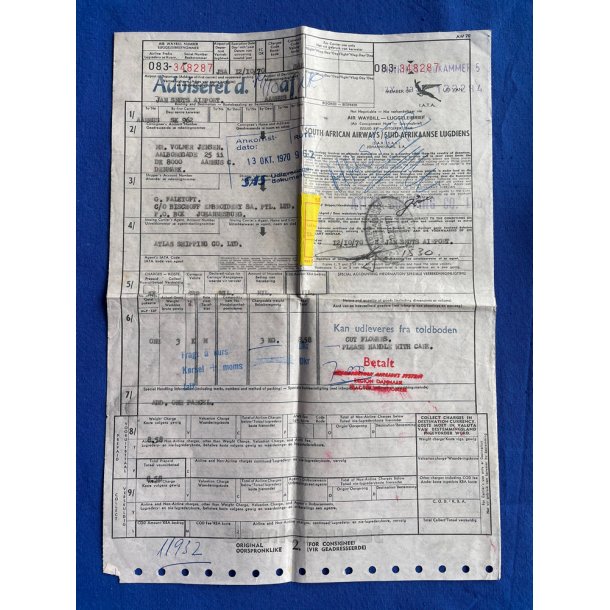 South African Airways - Toldpapirer 12 - 10 - 70